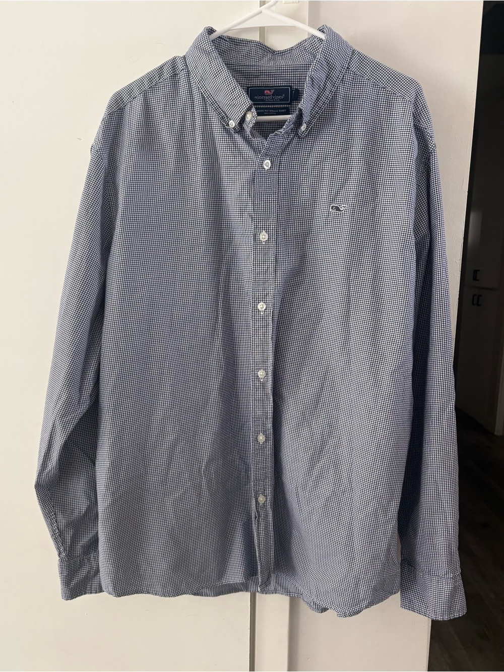 Vineyard Vines Men's Blue Check Button-Down Shirt XXL